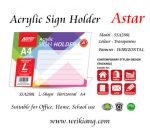 SSA2881 Astar Acrylic A4 Sign Holder